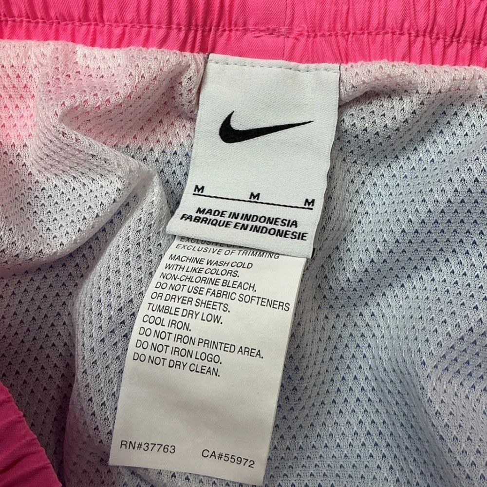 Nike Swim Breaker Brief Lined Trunks Men Medium Pink Blue Striped New With Tags